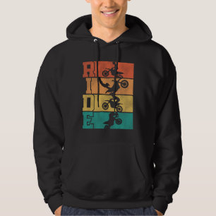 Dirt Bike Motocross Ride Vintage Retro Hoodie