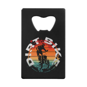 Dirt bike motocross rider credit card bottle opener