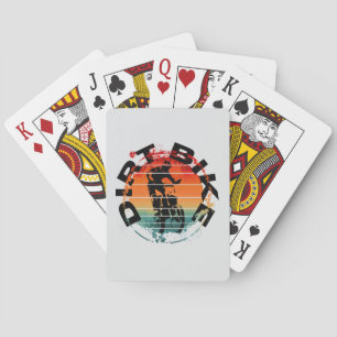Dirt bike motocross rider playing cards