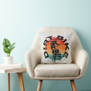 Dirt bike motocross rider throw pillow