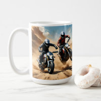 Dirt Bike Motorbikes Racing In The Desert,