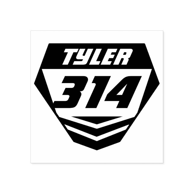 Dirt Bike Motorcycle Racing Front Number Plate Rubber Stamp (Imprint)