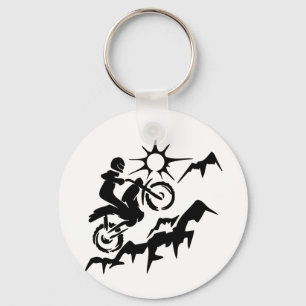 Dirt Bike Mountain Keychain