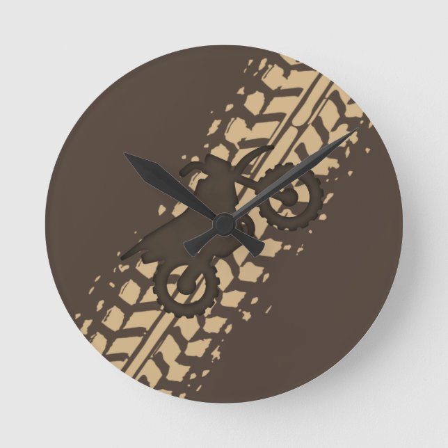 Dirt Bike Mud Round Clock (Front)