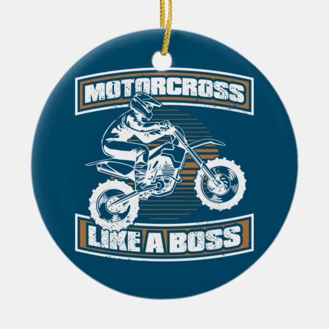 Dirt Bike MX Motocross Supercross Ceramic Ornament (Front)