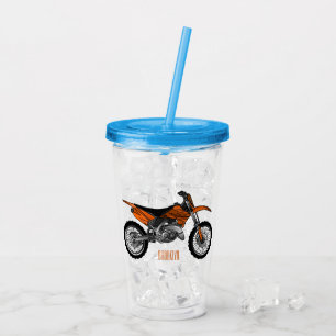Dirt bike off-road motorcycle / motocross cartoon acrylic tumbler