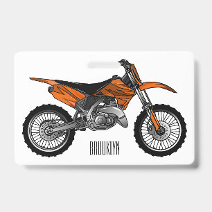 Dirt bike off-road motorcycle / motocross cartoon badge