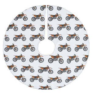Dirt bike off-road motorcycle / motocross cartoon brushed polyester tree skirt