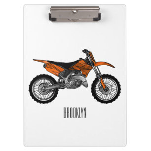 Dirt bike off-road motorcycle / motocross cartoon clipboard
