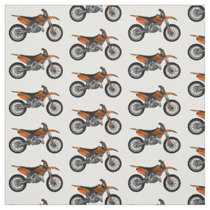 Dirt bike off-road motorcycle / motocross cartoon fabric
