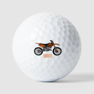 Dirt bike off-road motorcycle / motocross cartoon golf balls