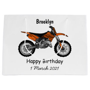 Dirt bike off-road motorcycle / motocross cartoon large gift bag