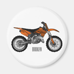 Dirt bike off-road motorcycle / motocross cartoon magnet
