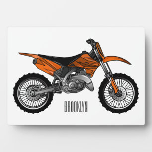 Dirt bike off-road motorcycle / motocross cartoon plaque