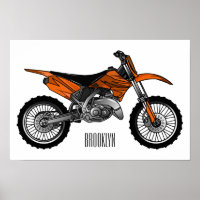 Dirt bike off-road motorcycle / motocross cartoon 