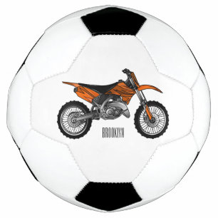 Dirt bike off-road motorcycle / motocross cartoon soccer ball