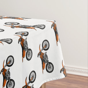 Dirt bike off-road motorcycle / motocross cartoon tablecloth