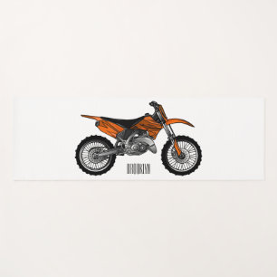 Dirt bike off-road motorcycle / motocross cartoon yoga mat