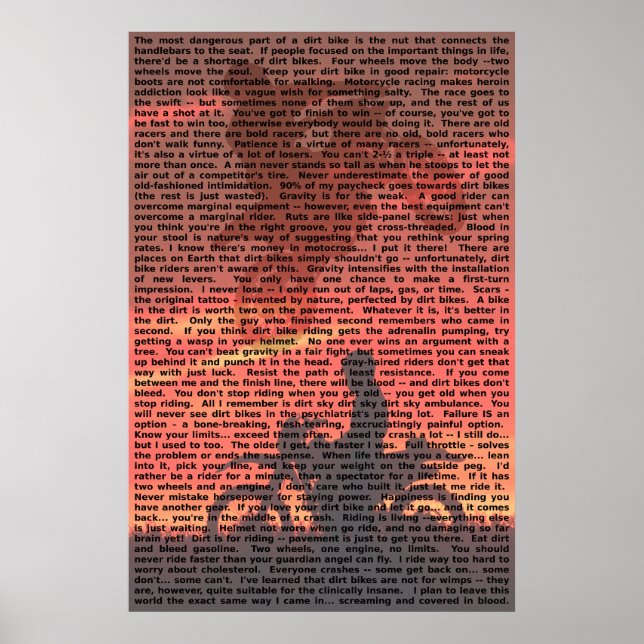 Dirt Bike Quote Poster 001 (Front)