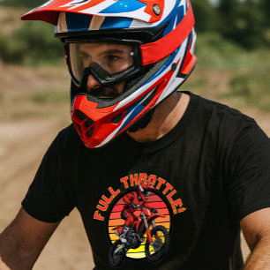 Dirt Bike Racer On Retro Sunset Template T-Shirt