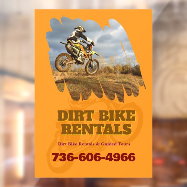 Dirt Bike Rental Custom  Window Cling (Sheet 2)
