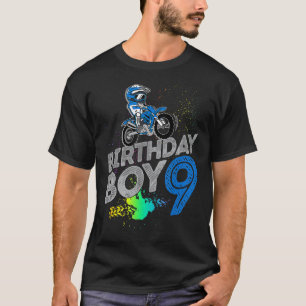Dirt Bike Rider 9 Years Old Motocross 9th Birthday T-Shirt