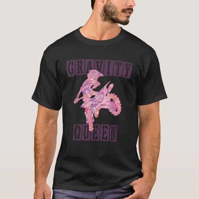 Dirt Bike Rider Gravity Check Motocross Gravity Qu T-Shirt (Front)