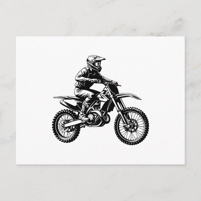 Dirt Bike Rider  Holiday Postcard (Front)