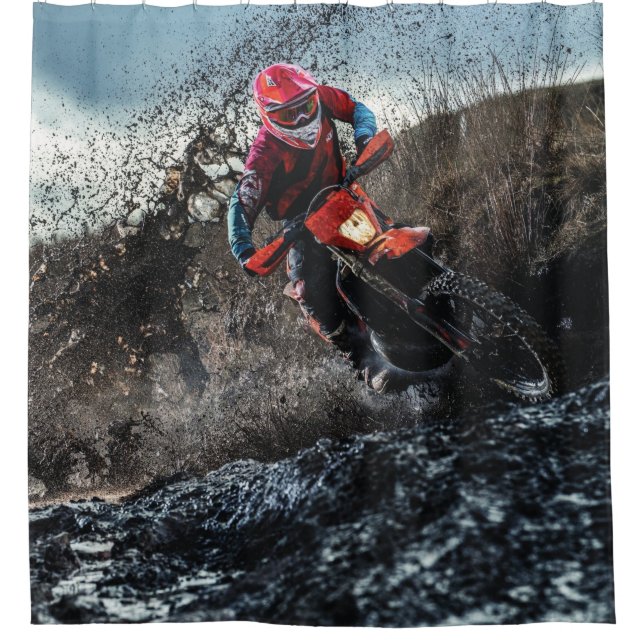 Dirt bike rider throw pillow (Front)