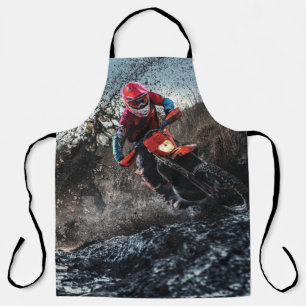 Dirt bike rider throw pillow apron