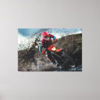 Dirt bike rider throw pillow