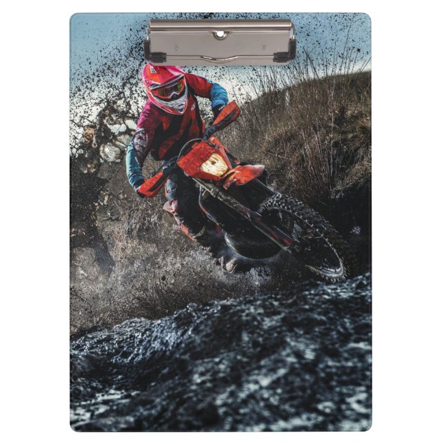 Dirt bike rider throw pillow clipboard (Front)