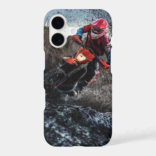 Dirt bike rider throw pillow iPhone case (Back)