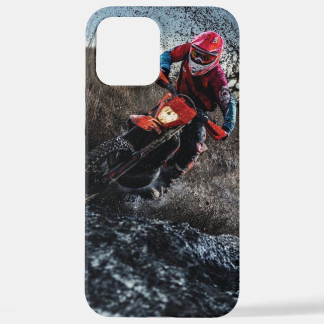 Dirt bike rider throw pillow iPhone case (Back)