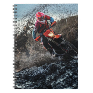 Dirt bike rider throw pillow notebook