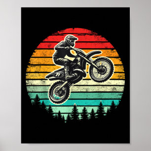 Dirt Bike Rider Vintage Motorcycle Motocross Poster