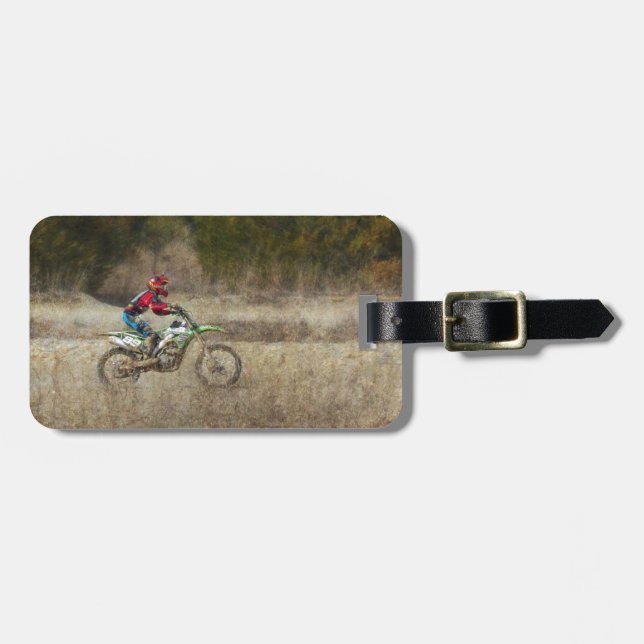 Dirt Bike Riding Luggage Tag (Front Horizontal)