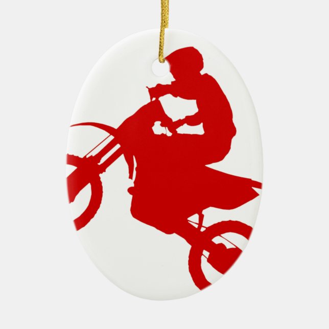 DIRT BIKE (scarlet) Ceramic Ornament (Front)