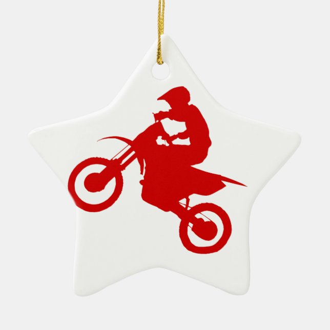 DIRT BIKE (scarlet) Ceramic Ornament (Front)
