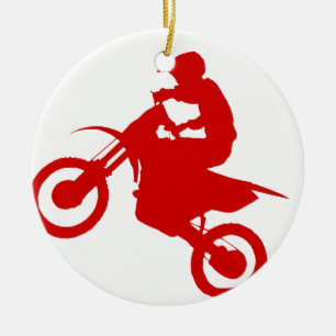 DIRT BIKE (scarlet) Ceramic Ornament