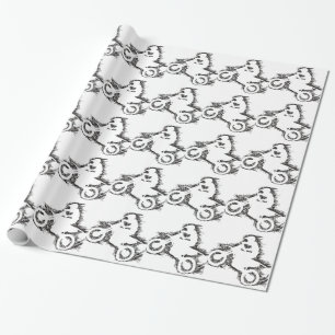 DIRT BIKE (scribble black) Wrapping Paper