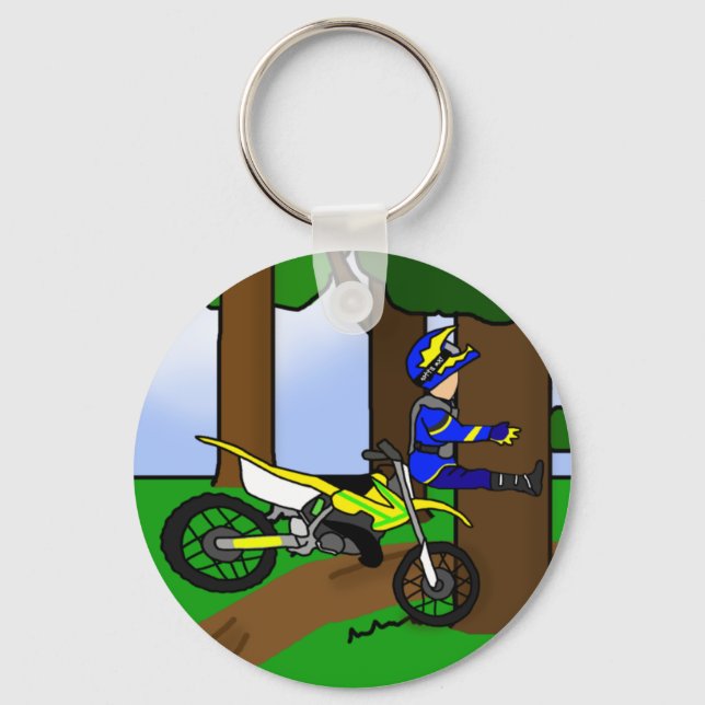 Dirt Bike Tree Hugger Keychain (Front)