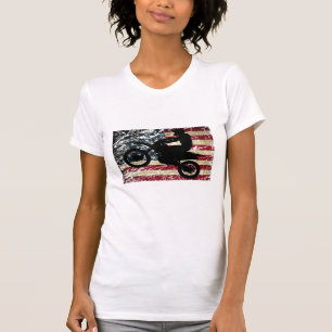 Dirt Bike USA Flag T-Shirt Motocross American Flag