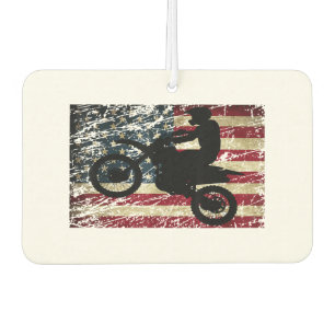 Dirt Bike USA Flag T-Shirt Motocross American Flag Air Freshener