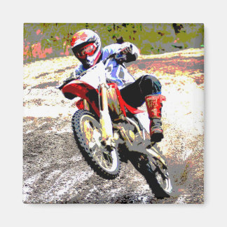 Dirt Bike Wheeling in the Mud in Colour Magnet