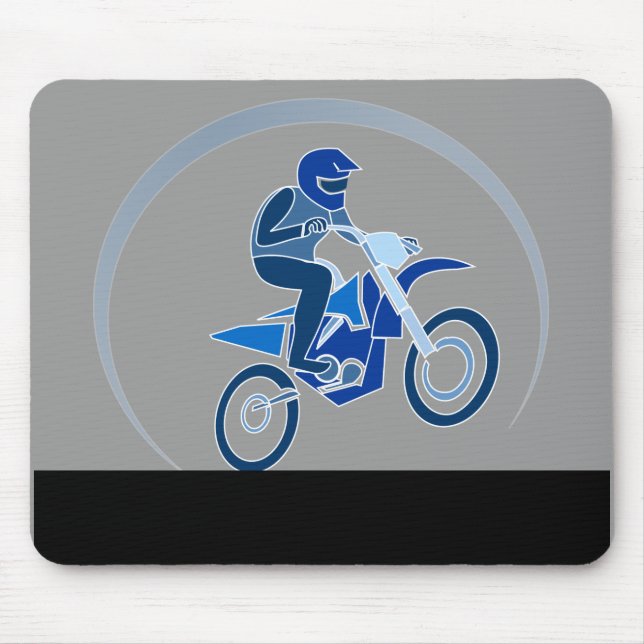 Dirt biker doing a wheelie. mouse pad (Front)