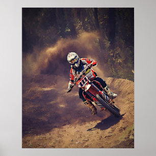 Dirt Biker Over the River and Through the Woods Poster