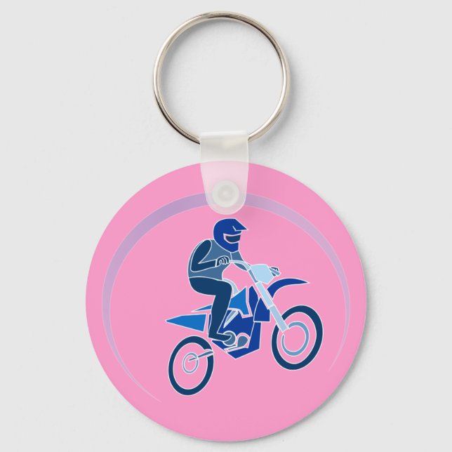 Dirt Biker Vector Biking Keychain (Front)