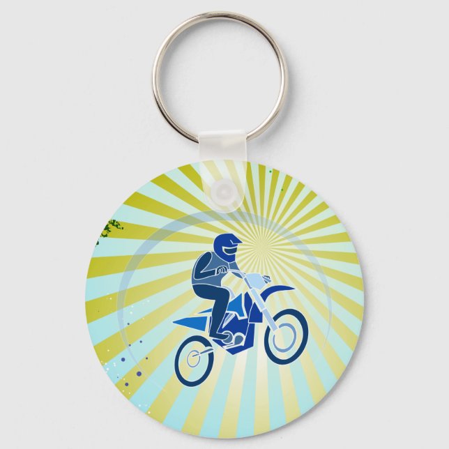 Dirt Biker Vector Biking Keychain (Front)