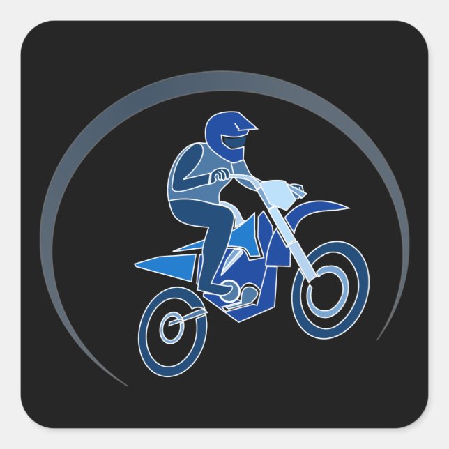 Dirt Biker Vector Biking Square Sticker (Front)